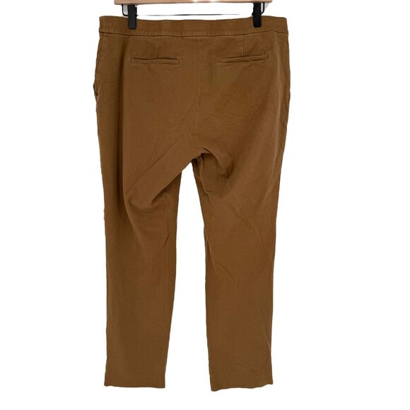 J. Jill Premium Bi-Stretch Pants Size 12 Brown Acorn Straight Leg Cotton Pockets - Picture 9 of 14